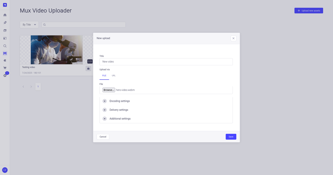 Upload videos to Mux